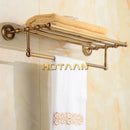 GobekUsa Brass Towel Rack, Antique Brass Holder, 50cm Shelf, Bathroom Accessories