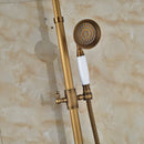 GobekUsa Antique Brass Shower Faucet Set with Handheld Shower- 8" Rainfall Head