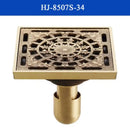 GobekUsa Antique Brass Shower Drain Cover Euro Art Carved Bathroom Strainer