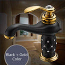 GobekUsa Gold Brass Diamond Basin Faucet Single Handle Hot & Cold Mixer Tap