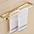 GobekUsa Gold Bathroom Accessories Set: Towel Shelf, Towel Bar, Paper Holder, Cloth Hook