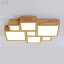 GobekUsa Japanese Solid Wood Ceiling Lamp for Home Living Room Bedroom Study