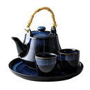 GobekUsa Blue Ceramic Tea Kettle Set - Porcelain Teaware Set
