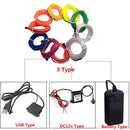 GobekUsa 3V Neon Light EL Wire Rope 1m/3m/5M Glow Strip LED Shoes Clothing Car
