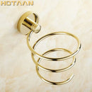 GobekUsa Brass Hair Dryer Holder Stand Shelf Rack in Gold Color Solid & Anti-rust (YT-8204)