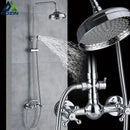 GobekUsa Brass Shower Mixer Faucet Set with Handshower and 8" Rainfall Head