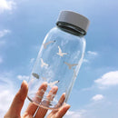 GobekUsa Animal Glass Water Bottle with Sleeve | Cute Kawaii Design for Outdoor Activities