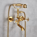 GobekUsa Golden Black Bathtub Faucet with Hand Shower and Rotate Spout