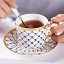 GobekUsa 3-Piece Bone China Coffee Set 200ml Nordic Gold Porcelain Tea Cup
