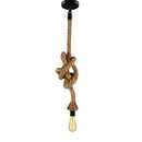 GobekUsa Hemp Rope Pendant Light E27 Industrial Loft Restaurant Coffee Personality Lamp