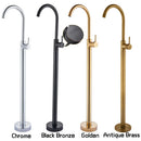 GobekUsa Black Bronze Bath Shower Tub Faucet Floor Mounted Rotate Spout Hot Cold Tap