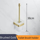GobekUsa Gold Bath Hardware Set: Towel Ring, Toilet Brush Holder - WF-552200