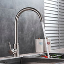 GobekUsa Brushed Nickel Kitchen Faucet Swivel Spout Single Lever Mixer Tap