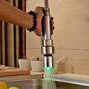 GobekUsa Brushed Nickel LED Color Changing Kitchen Faucet Spray Head
