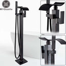 GobekUsa Black Bronze Bathtub Mixer Faucet | Single Handle Waterfall Tub Fixture