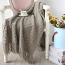 GobekUsa Knitted Throw Blanket Grey Yellow Black Grey Sofa 130x170cm Diamond Acrylic
