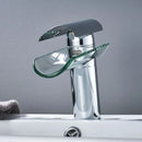 GobekUsa Glass Spout Basin Faucet: Waterfall Bathroom Mixer Tap, Chrome Finish