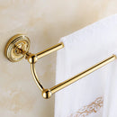 GobekUsa Brass Double Towel Bar Bathroom Shelf Black Towel Rack Holder