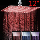 GobekUsa LED Shower Head Square with Temperature Control 3 Color Lights Ultra Thin
