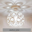 GobekUsa Crystal Flush Mount Chandelier for Hallway Foyer, Modern Hollow Carved Ceiling Light