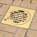 GobekUsa Gold Square Bathroom Shower Drain Strainer 10*10cm