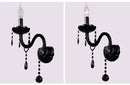 GobekUsa Crystal Wall Lamp with Candle LED E14 Bulbs in Black