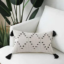 GobekUsa Geometric Tassels Cushion Cover for Home Sofa Bed Decoration