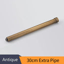 GobekUsa 12" Gold Solid Brass Shower Mounting Bracket Extension Tube Arm for Bathroom Shower