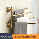 GobekUsa Antique Brass Towel Rack 4-Tier Bathroom Wall Shelf Holder Bars Pants Hanger