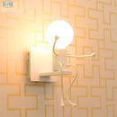 GobekUsa Cartoon Children Iron Wall Lamps for Nordic Modern Living Bedroom Decor