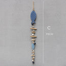 GobekUsa Blue Fish Sea-maid Pendant Drift Wood Bells Wall Decoration