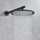 GobekUsa Brass Black Shower Set with Ceiling/Wall Arm, Diverter Mixer, Handheld Spray, 8-16" Rain Head