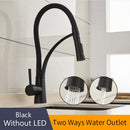GobekUsa Brushed Nickel Kitchen Sink Faucet LED Light Mixer Tap