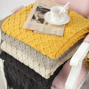 GobekUsa Knitted Throw Blanket Grey Yellow Black Grey Sofa 130x170cm Diamond Acrylic