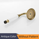 GobekUsa Antique Brass Hand Held Shower with Luxury Ceramics - Round Rainfall Faucet