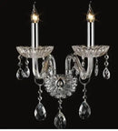 GobekUsa Crystal Lamp Wall Light with LED Bulbs and Silk Fabric Lampshade