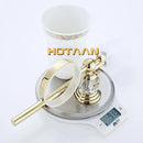 GobekUsa Gold Ceramic Wall Mount Toilet Brush Holder Standard Size
