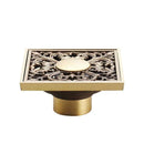 GobekUsa Antique Brass Shower Floor Drain 10cm Square Waste Strainer Cover Grate