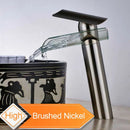 GobekUsa Glass Spout Basin Faucet: Waterfall Bathroom Mixer Tap, Chrome Finish