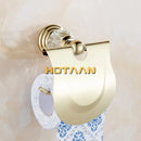 GobekUsa Golden Crystal Toilet Paper Holder Wall Mount Archaize Waterproof Roll Rack