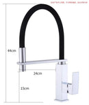 GobekUsa Black Swivel Kitchen Faucet Luxury Spray Deck Mounted Mixer Tap