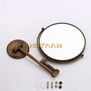 GobekUsa 8" Brass Shave Makeup Mirror Wall Mounted Extendable Arm 1x3x Magnifying