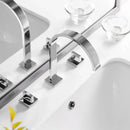 GobekUsa Brass Chrome Bathroom Sink Faucets Deck Mounted Double Handle Hot Cold Tap
