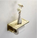 GobekUsa Brushed Gold Bathroom Hardware Set: Towel Rack, Paper Holder, Toilet Brush Holder, Hooks
