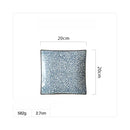 GobekUsa Bone China Porcelain Square Dinner Plate - Blue and White Plant Design