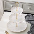 GobekUsa Gold Inlay Bone China Fruit Plates Snack Dishes Cake Plate Candy Dish