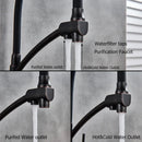 GobekUsa Dual Spout Dual Handles Kitchen Faucet with Hot and Cold Mixer for Pure Water