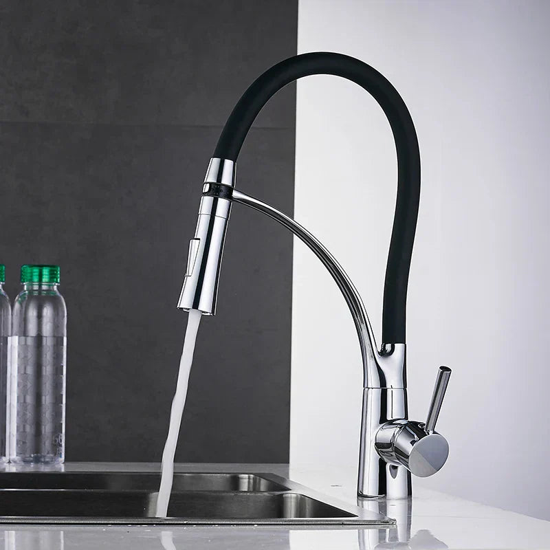 GobekUsa LED Kitchen Faucet with Rubber Design and Single Handle Pull Down, photo 4 of 12