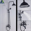 GobekUsa Dual Handle Shower Faucet Set with 8" Rainfall Head and Handshower