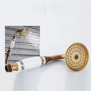 GobekUsa Antique Brass Bathroom Shower Mixer Set with 8" Rainfall and Handshower
